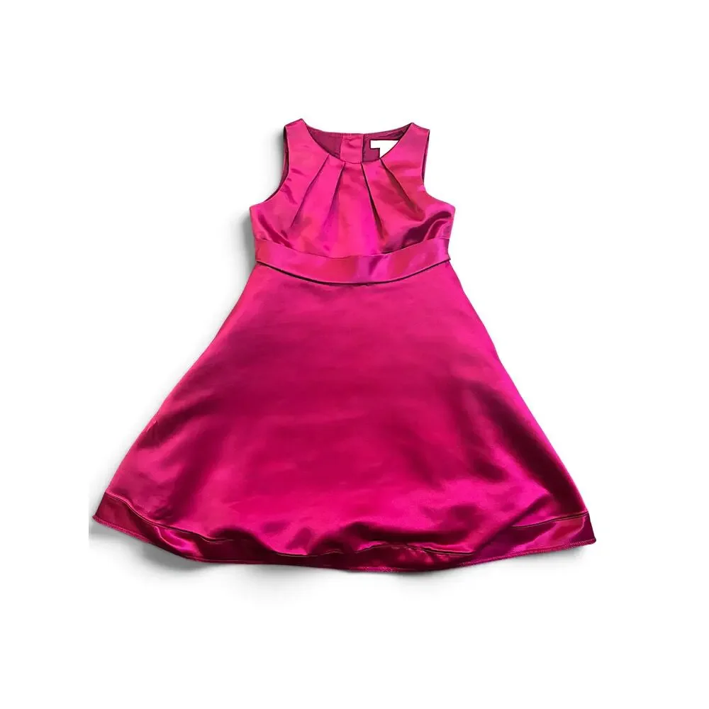 Janie and Jack Girls Hot Pink Satin Party Dress | Size 2T